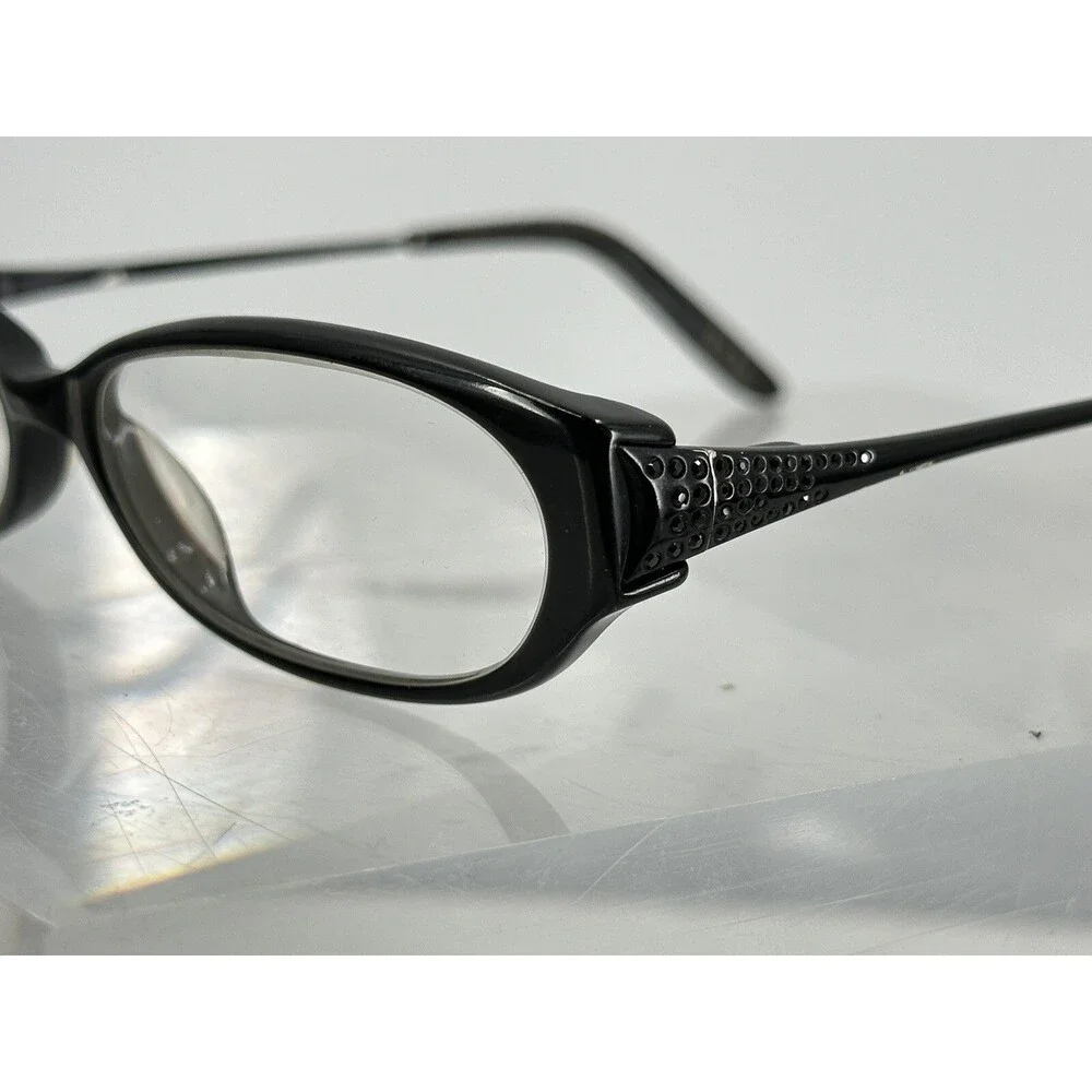 Nicole Miller Eyeglasses Vintage Frames  Onyx Black W/Crystals 52-15-135 (C6-17)